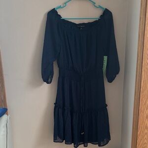 Elegant Navy Midi Dress